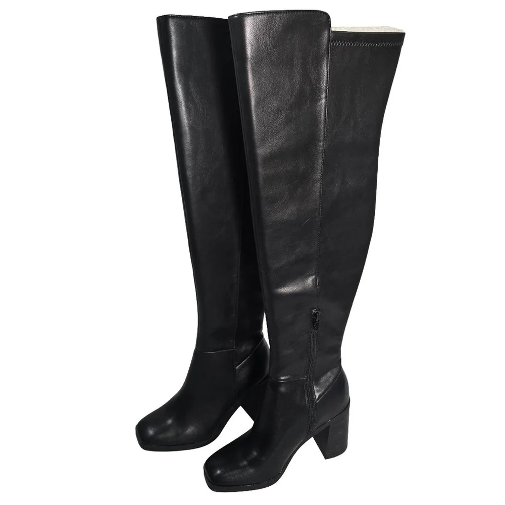 Dolce Vita Finnegan Over The Knee Equestrian Boots Black Block Heel 7 Riding NIB